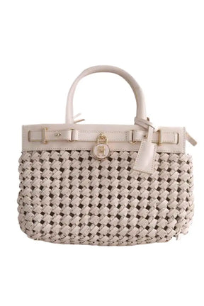 Sac à main Tommy Hilfiger American Icon Ecru en Cuir - Seconde Main