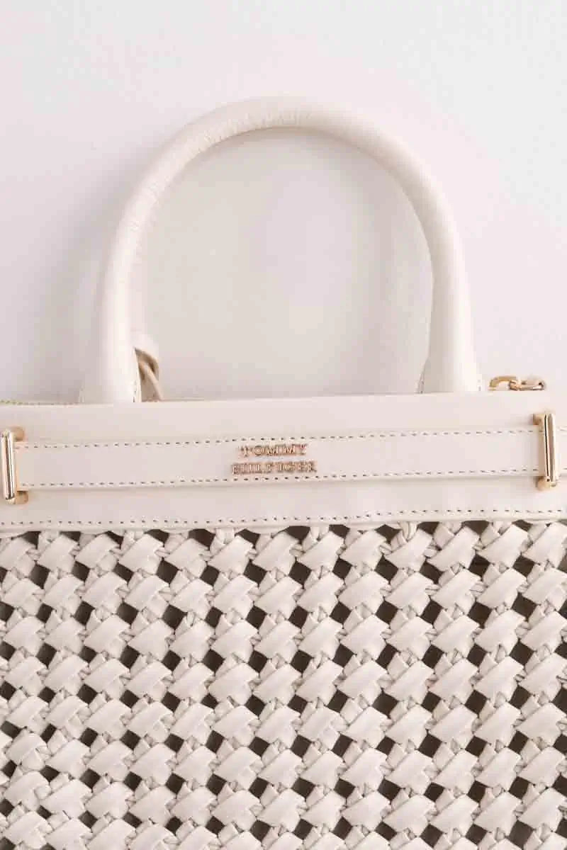 Sac à main Tommy Hilfiger American Icon Ecru en Cuir