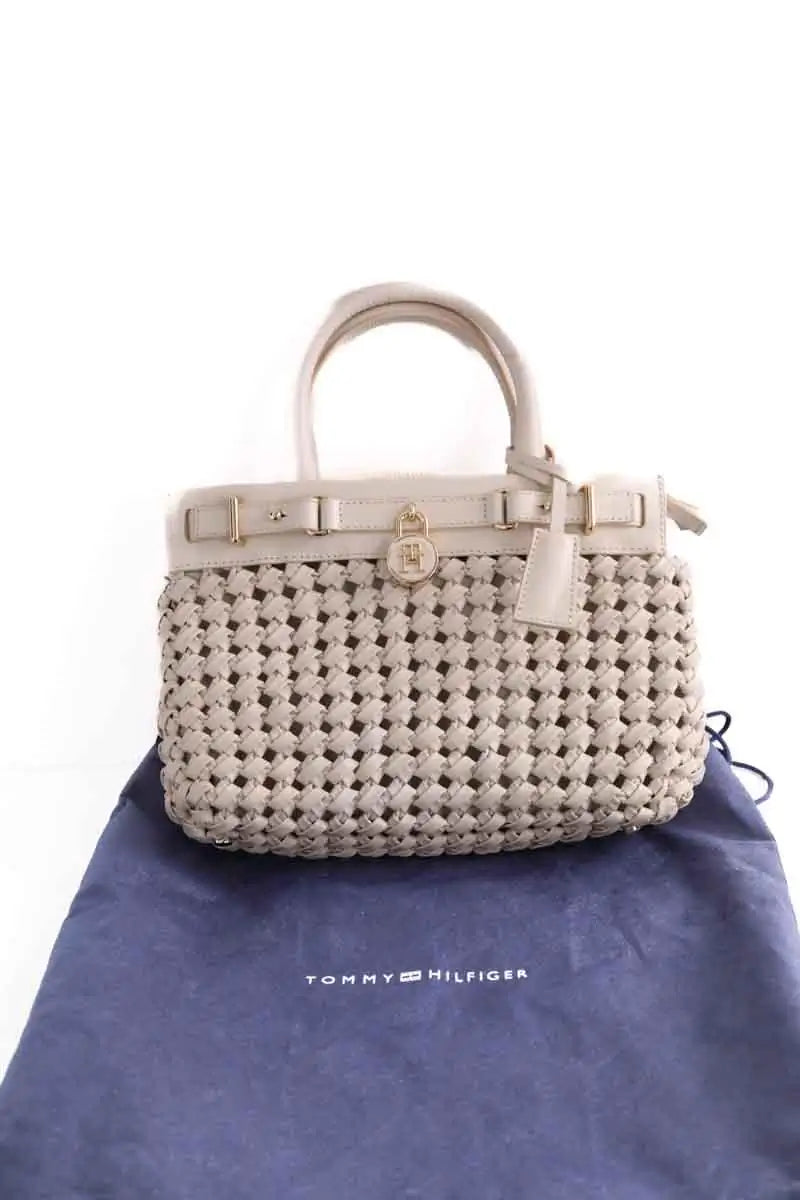 Sac à main Tommy Hilfiger American Icon Ecru en Cuir