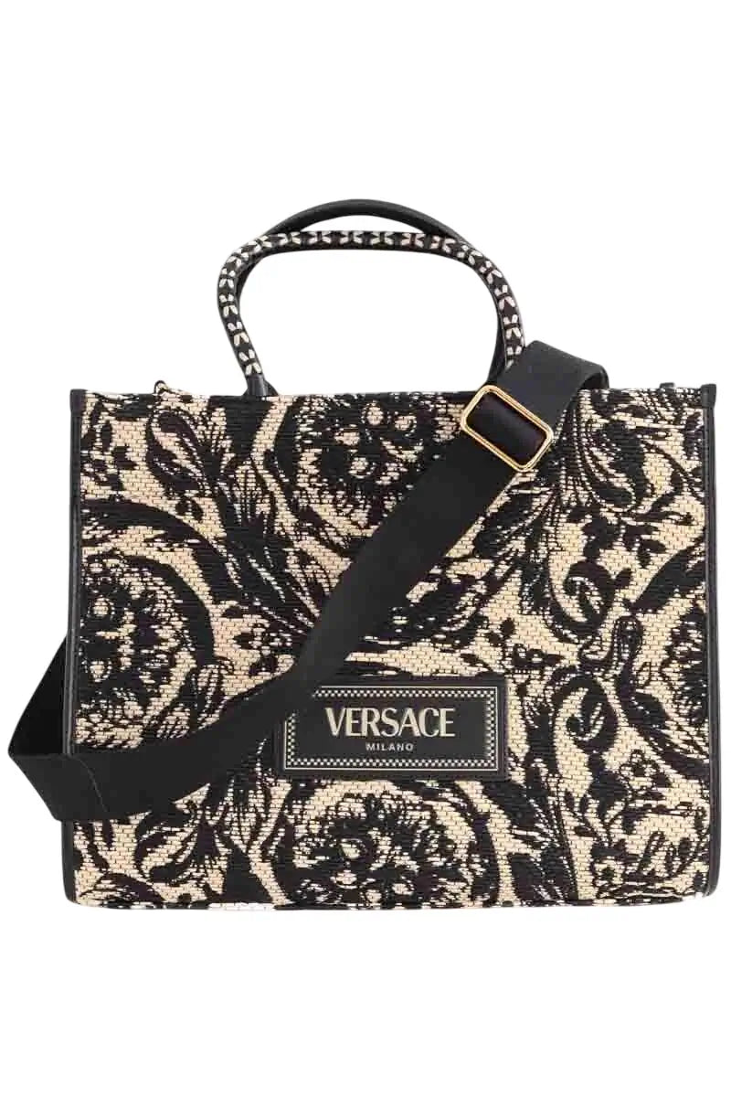 Sac à main Versace Large Tote Barocco Beige en Osier - Seconde Main