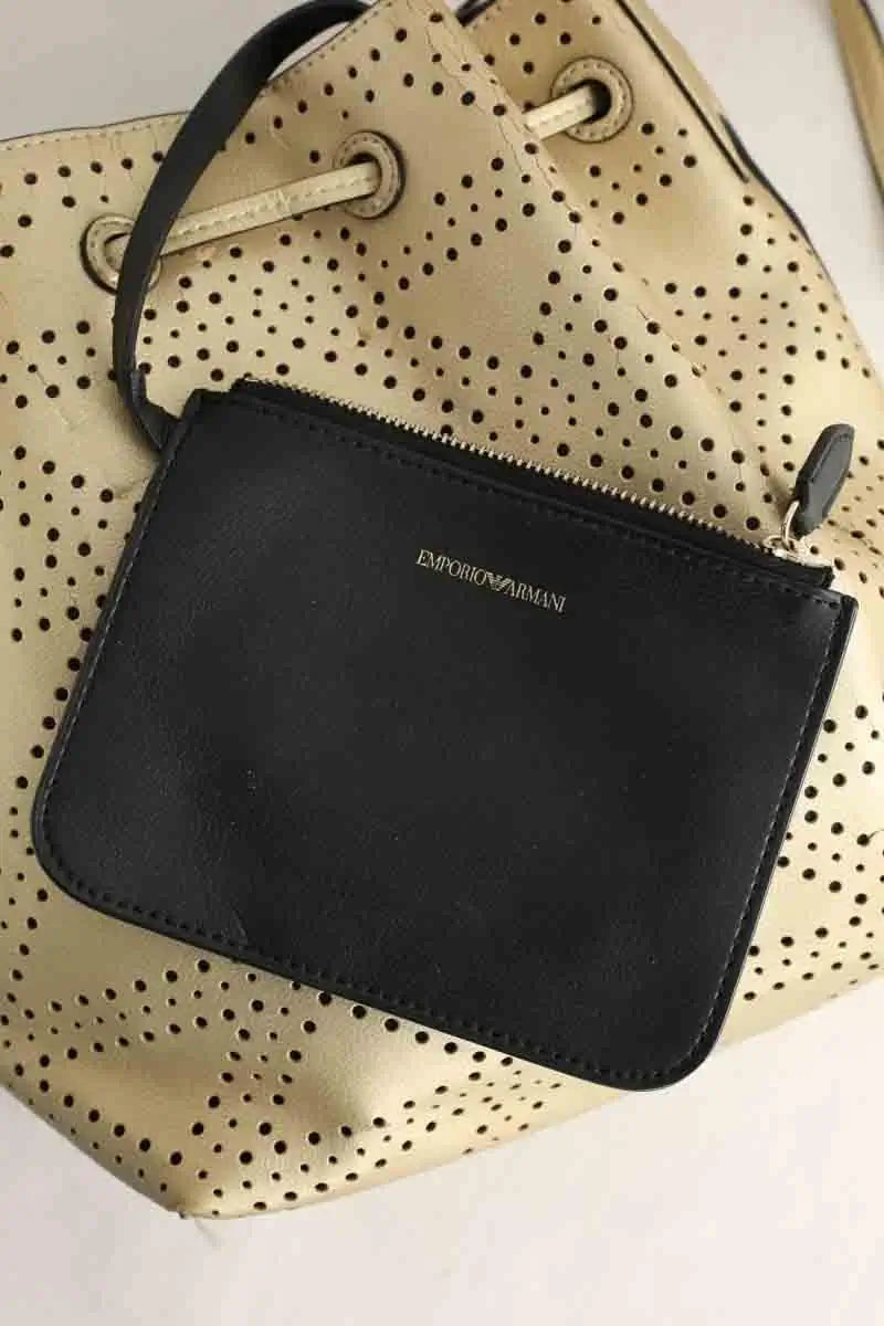 Sac Armani Doré en Cuir