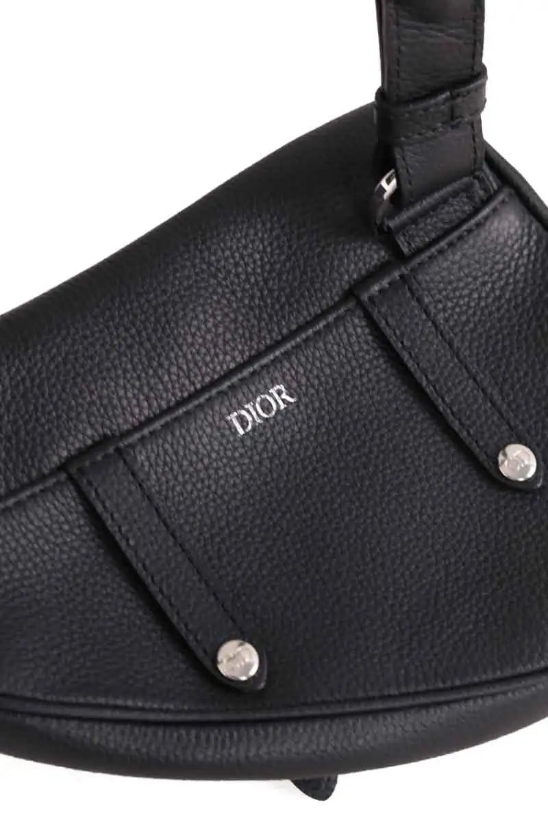 Sac banane Dior saddle homme Noir en Cuir