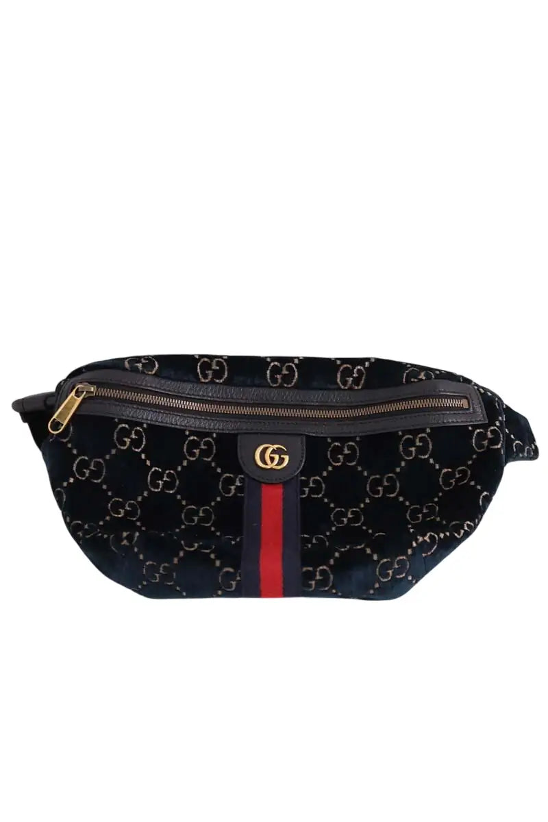Sac banane Gucci Bleu en Daim - Seconde Main