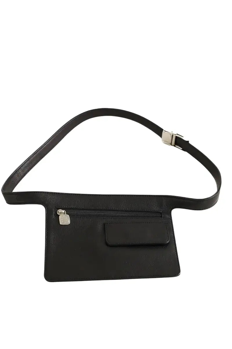 Sac banane Ines de la Fressange Noir en Cuir - Seconde Main