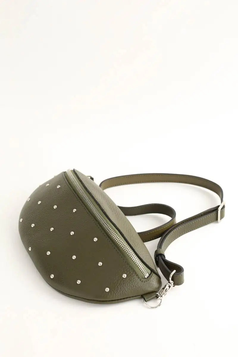 Sac banane Maison Laffargue Alaia Kaki en Cuir