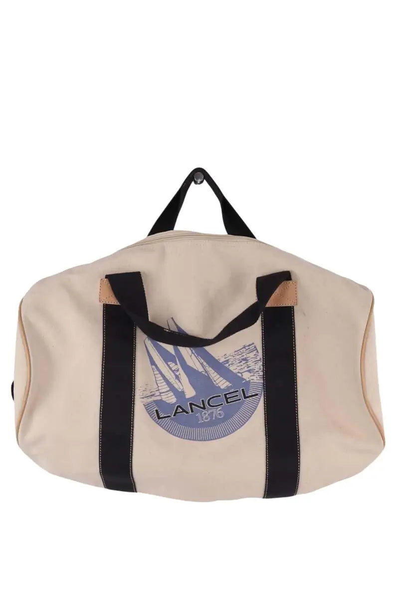 Sac de voyage Lancel Ecru en Tissu - Seconde Main