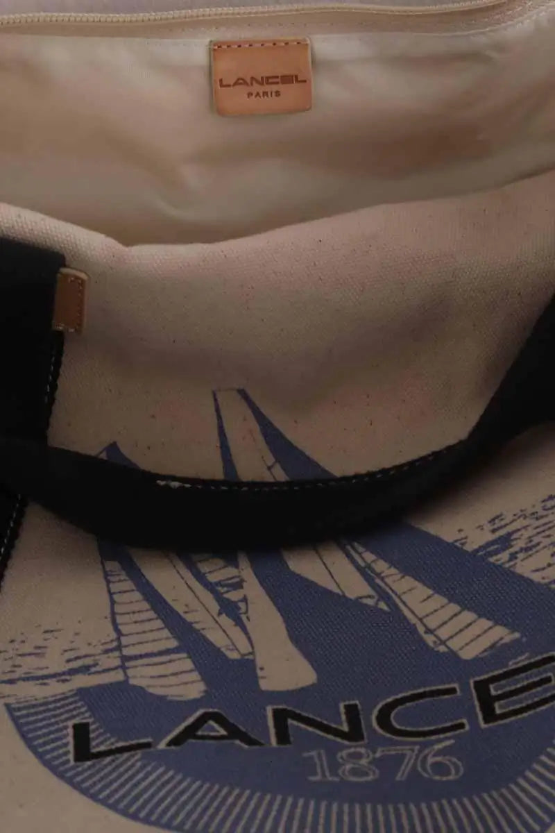 Sac de voyage Lancel Ecru en Tissu