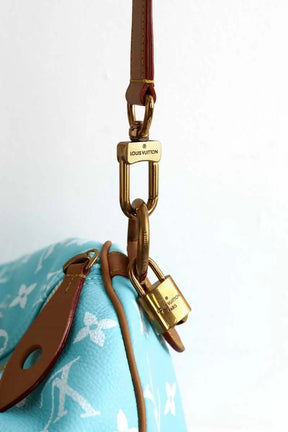 Sac de voyage Louis Vuitton Speedy P9 bandoulière 40 Bleu en Cuir