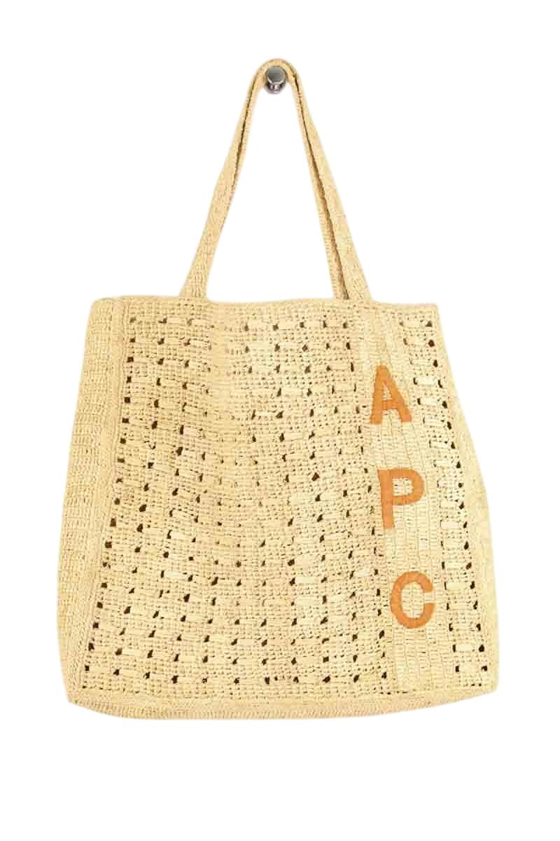 Sac porté épaule APC June Beige en Osier - Seconde Main