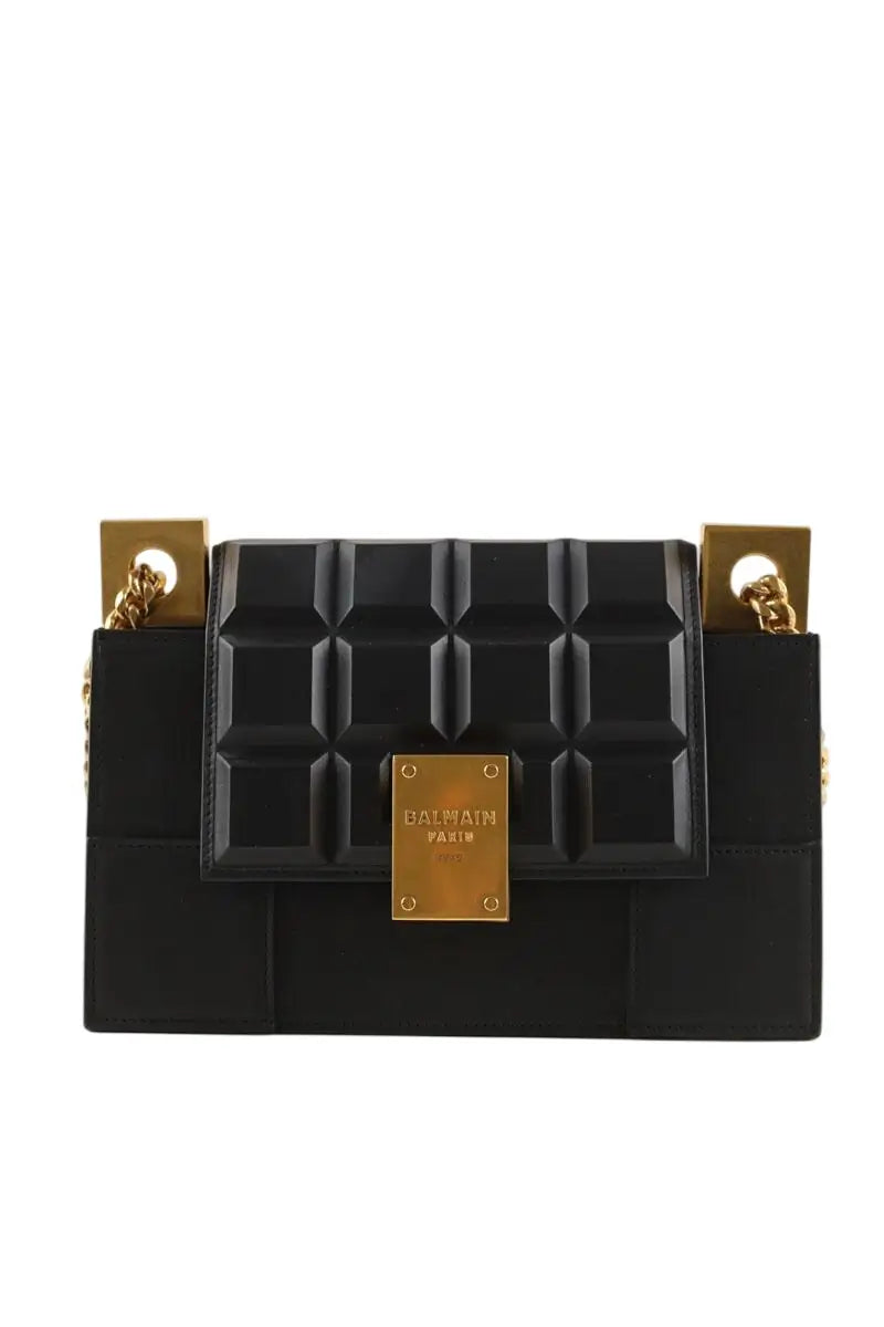 Sac porté épaule Balmain Chocolate 23 shoulder bag Noir en Cuir - Seconde Main