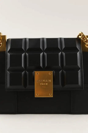 Sac porté épaule Balmain Chocolate 23 shoulder bag Noir en Cuir