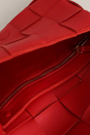 Sac porté épaule Bottega Veneta Casette Rouge en Cuir