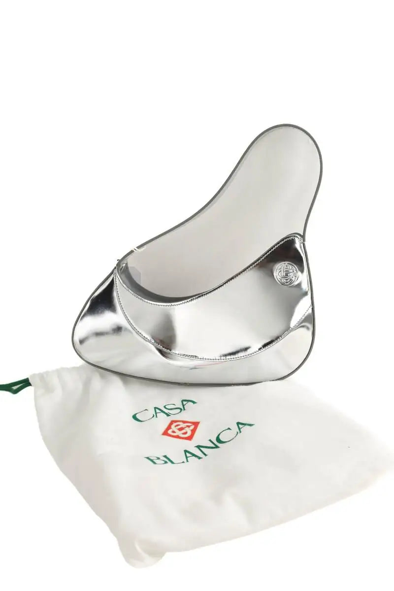 Sac porté épaule Casablanca Raver Argent en Cuir verni