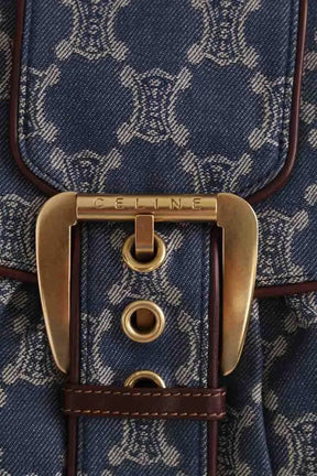 Sac porté épaule Celine Bleu en Coton