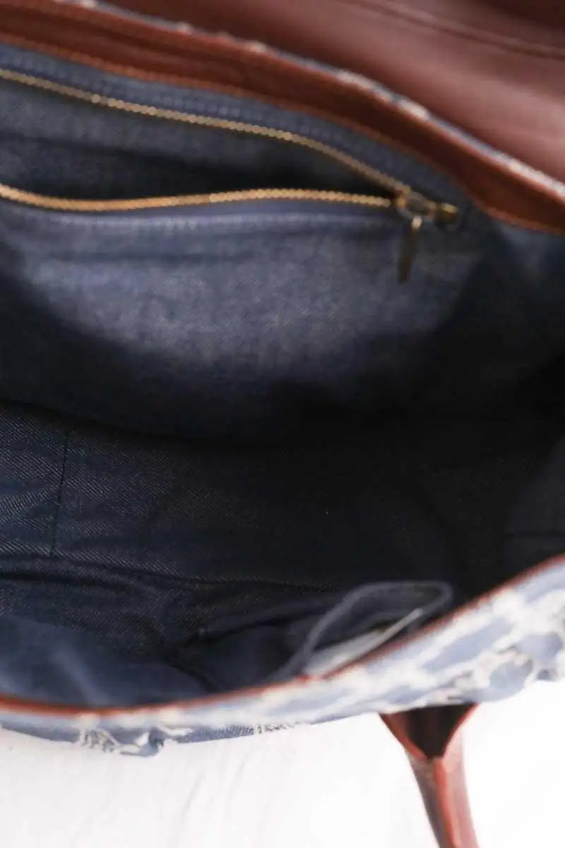 Sac porté épaule Celine Bleu en Coton