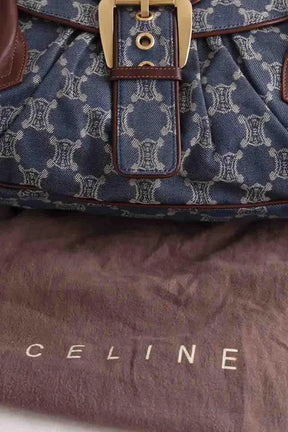 Sac porté épaule Celine Bleu en Coton