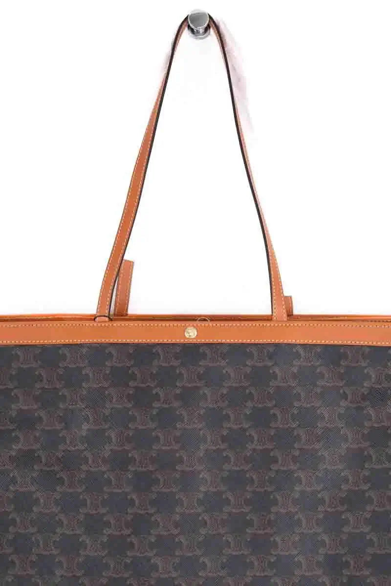 Sac porté épaule Celine Grand Flat Shopper Marron en Cuir