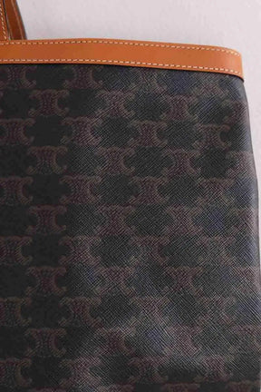 Sac porté épaule Celine Grand Flat Shopper Marron en Cuir