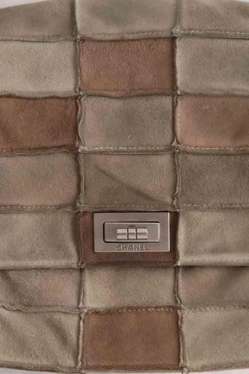 Sac porté épaule Chanel 2.55 Beige en Daim
