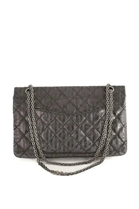 Sac porté épaule Chanel 2.55 Gris en Cuir