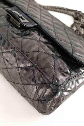 Sac porté épaule Chanel 2.55 Gris en Cuir