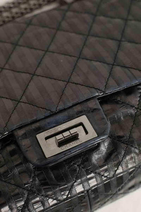 Sac porté épaule Chanel 2.55 Gris en Cuir
