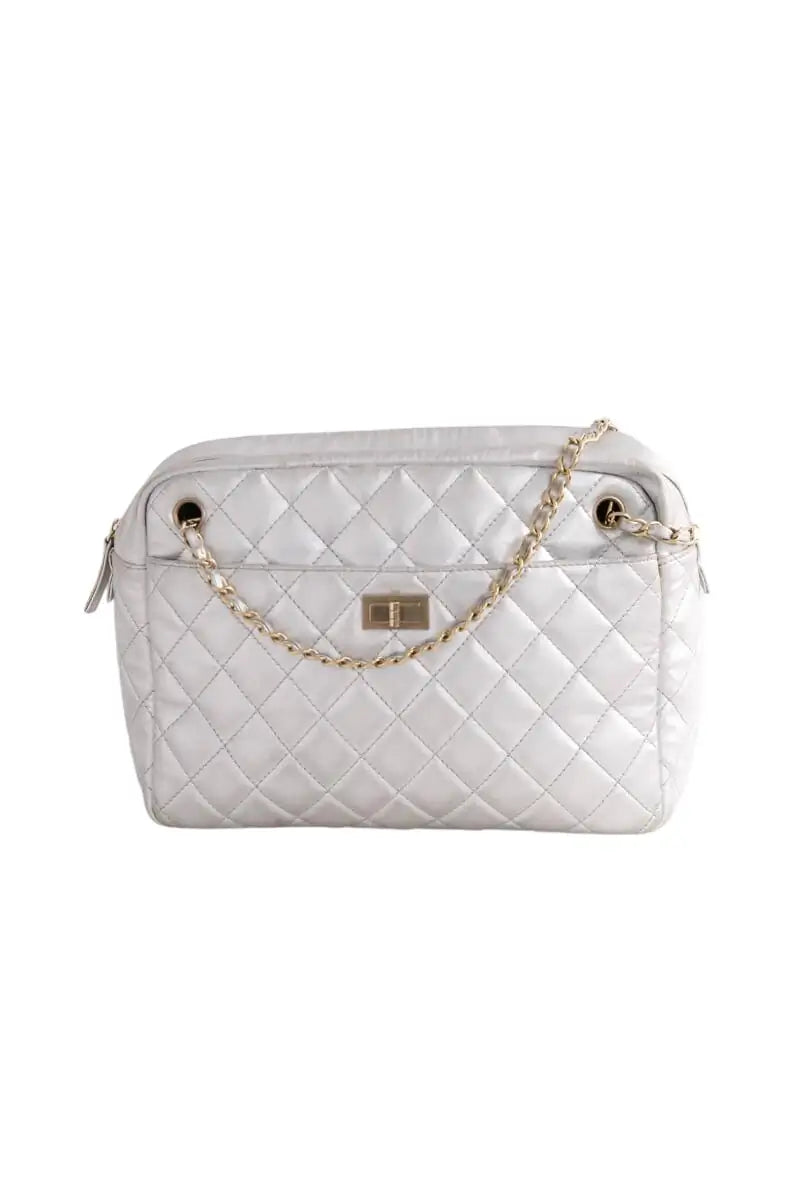 Sac porté épaule Chanel Camera Argent en Cuir - Seconde Main