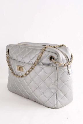 Sac porté épaule Chanel Camera Argent en Cuir