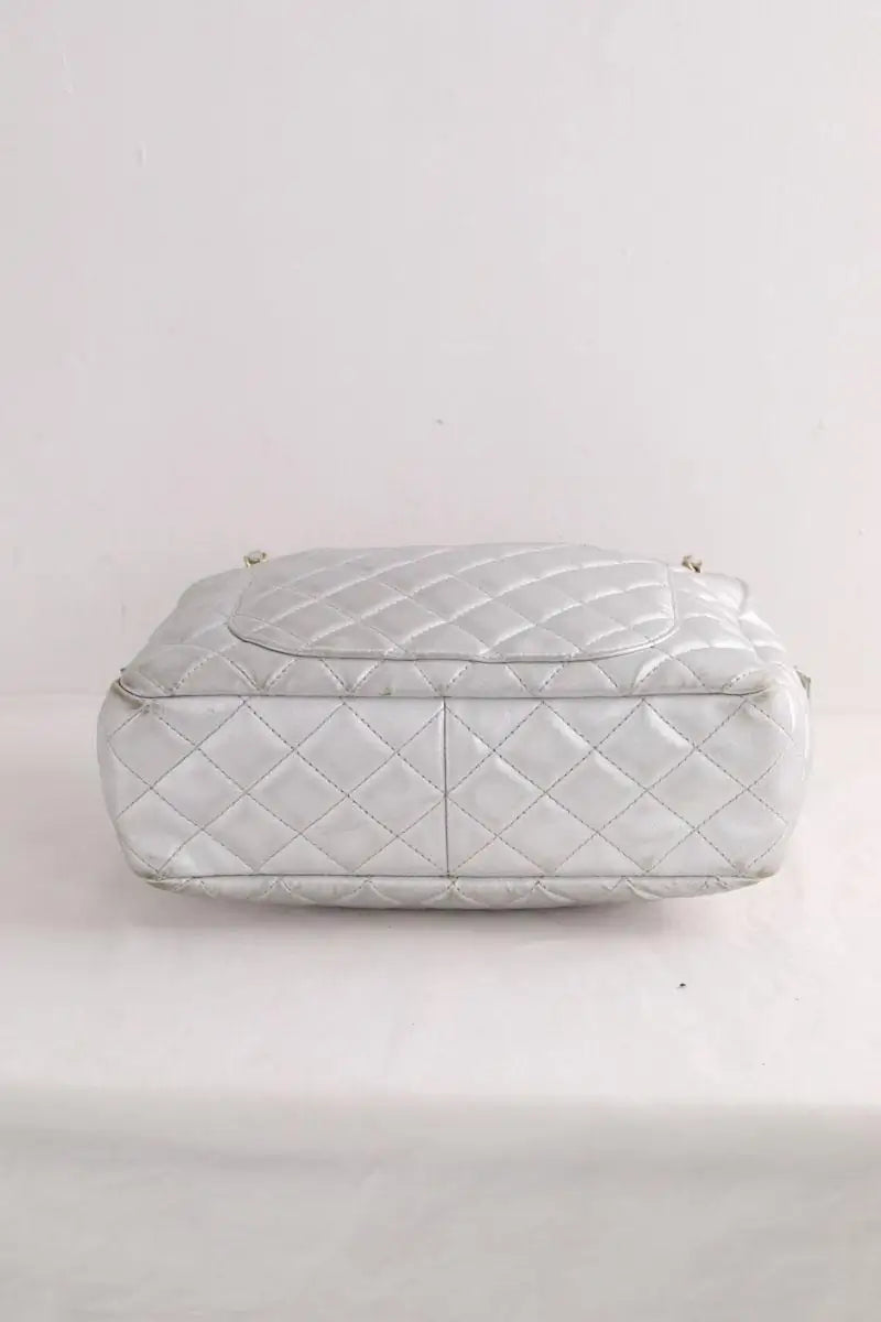 Sac porté épaule Chanel Camera Argent en Cuir