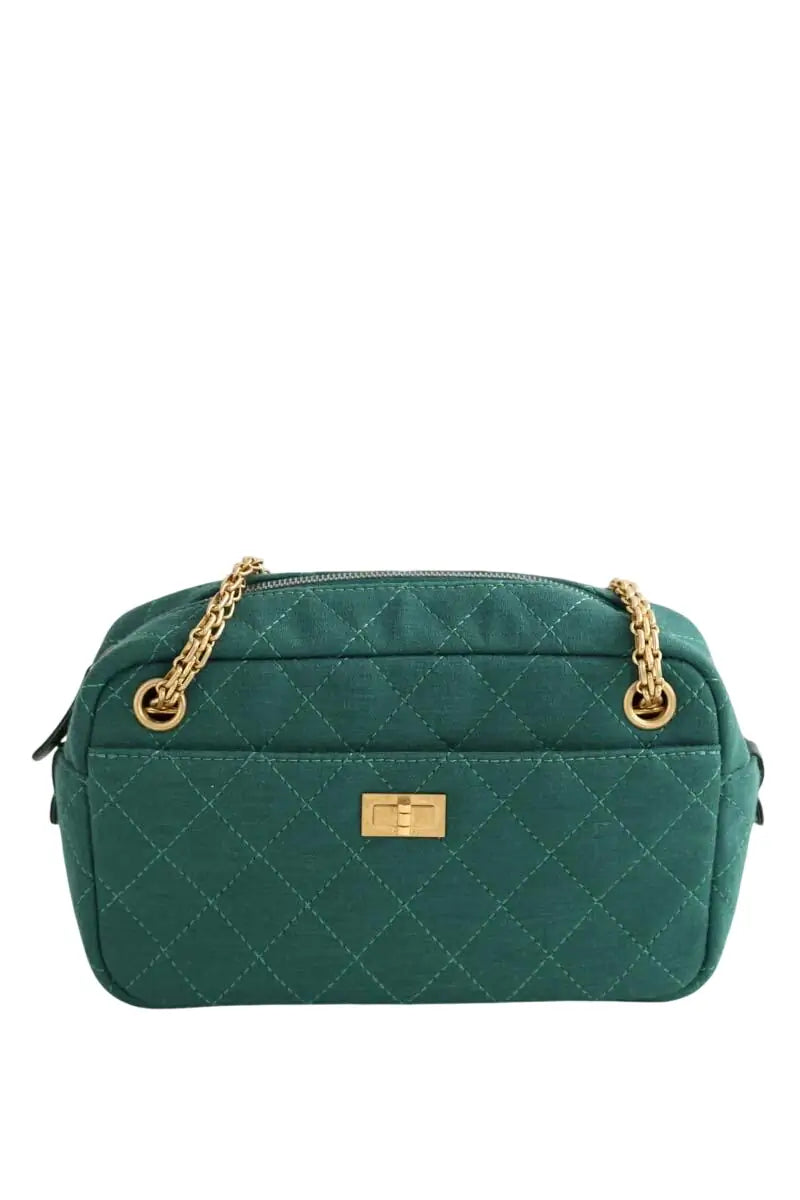 Sac porté épaule Chanel Vert en Coton - Seconde Main