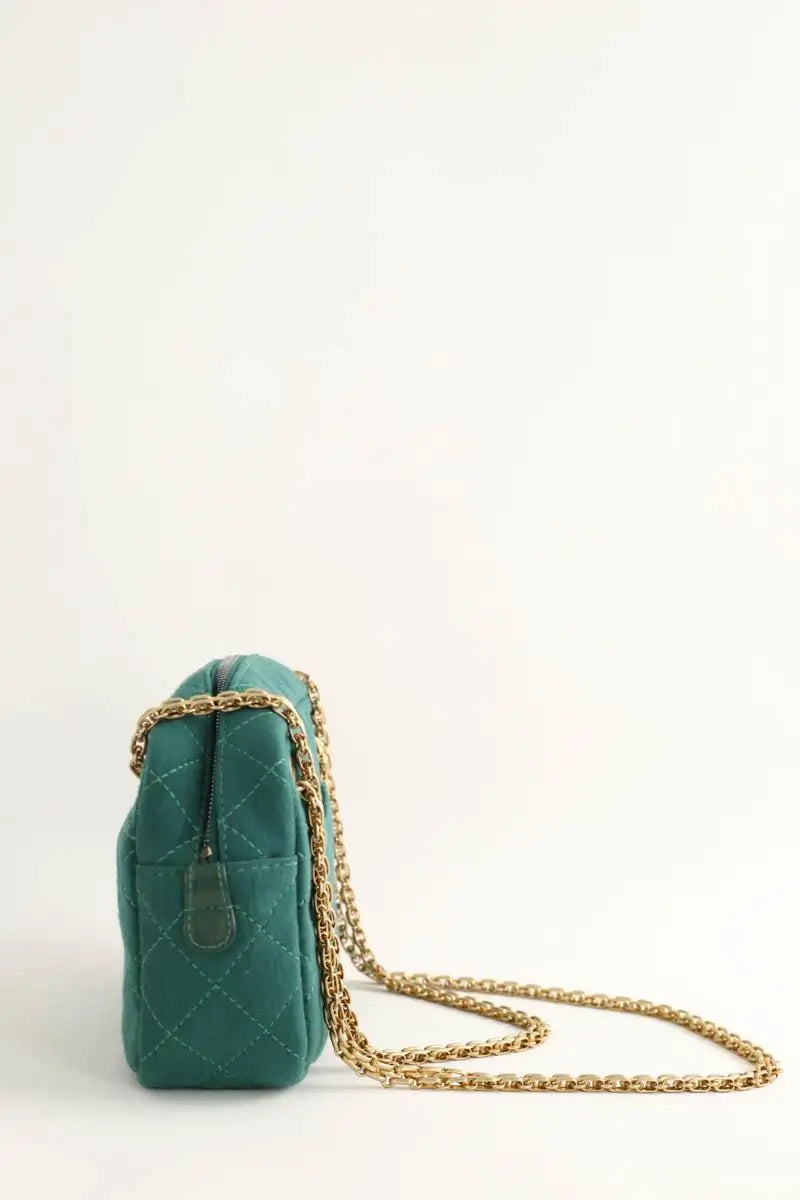 Sac porté épaule Chanel Vert en Coton