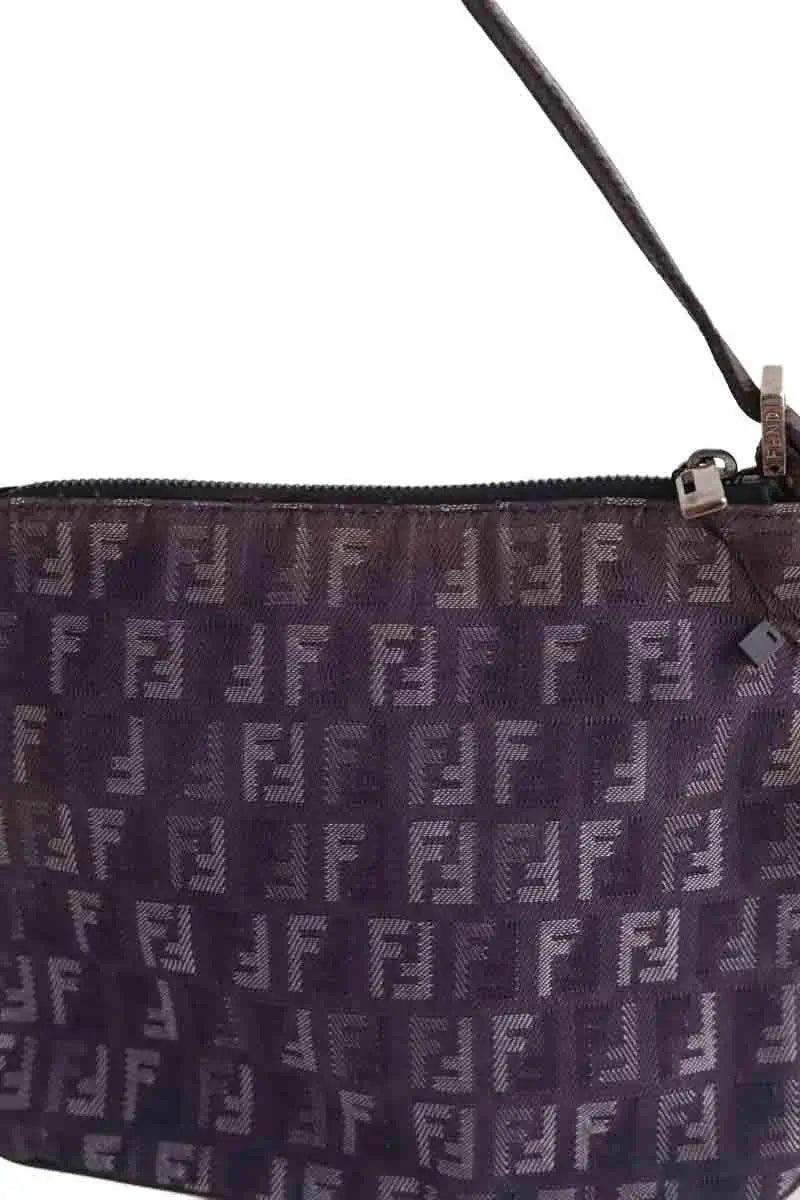 Sac porté épaule Fendi Anthracite en Tissu