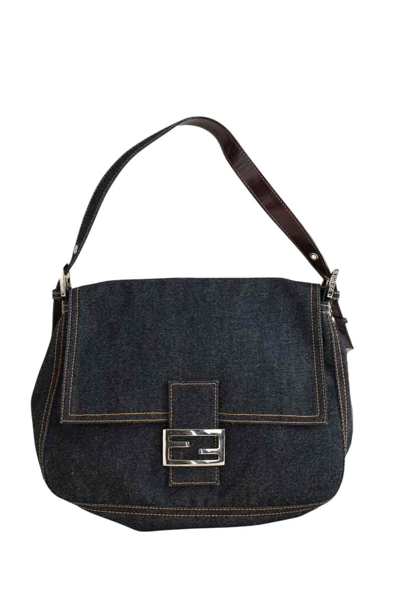 Sac porté épaule Fendi Bleu en Coton - Seconde Main