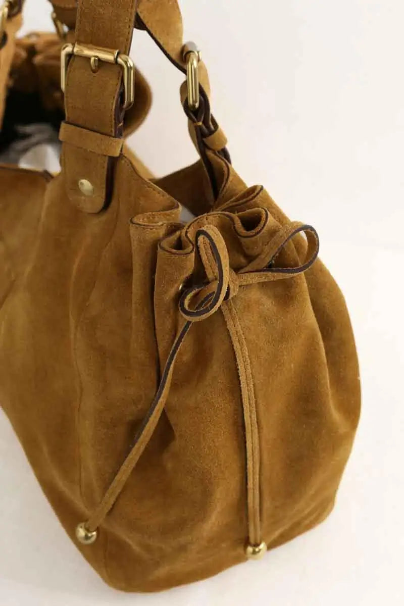 Sac porté épaule Gerard Darel Chiara Camel en Daim