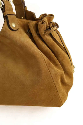 Sac porté épaule Gerard Darel Chiara Camel en Daim