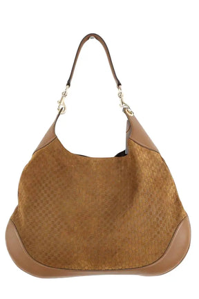 Sac porté épaule Gucci Gucci Brown Micro GG Suede B Large  Camel en Daim - Seconde Main