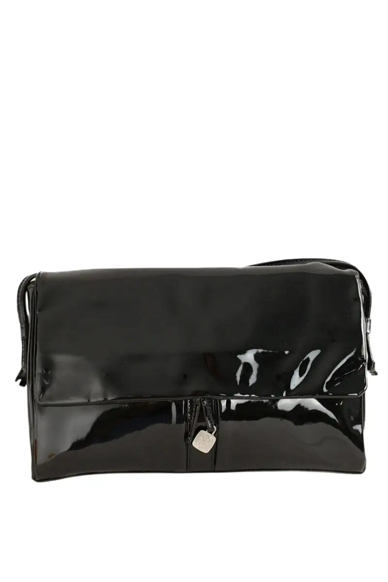 Sac porté épaule Ines de la Fressange Noir en Cuir verni - Seconde Main