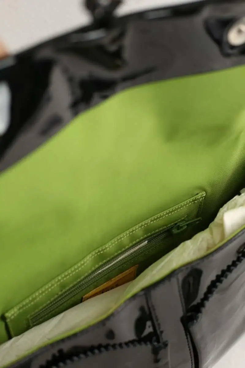 Sac porté épaule Ines de la Fressange Noir en Cuir verni