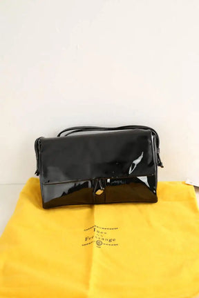 Sac porté épaule Ines de la Fressange Noir en Cuir verni