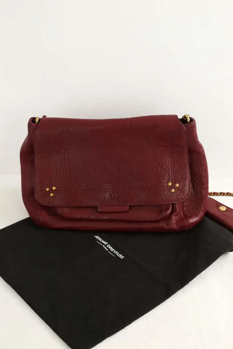 Sac porté épaule Jérôme Dreyfuss Lulu Bordeaux en Cuir