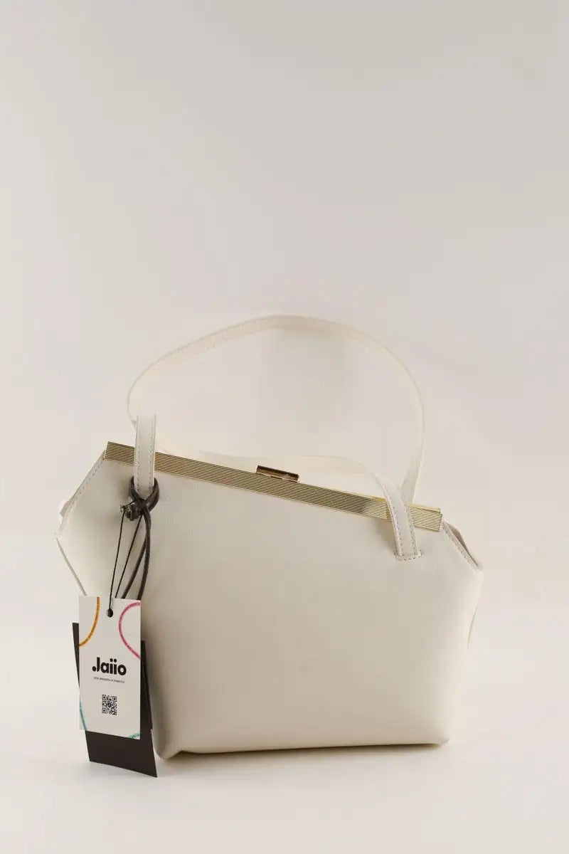 Sac porté épaule Kassandre Eileen asymétrique Ecru en Cuir