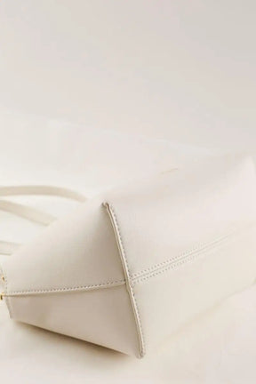 Sac porté épaule Kassandre Eileen asymétrique Ecru en Cuir