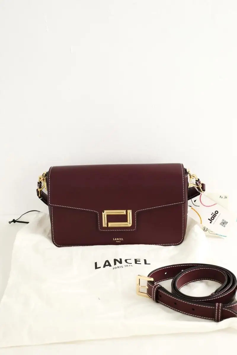 Sac porté épaule Lancel Angele Bordeaux en Cuir