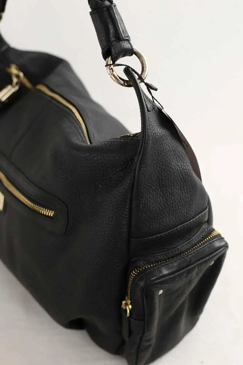 Sac porté épaule Le Tanneur Noir en Cuir