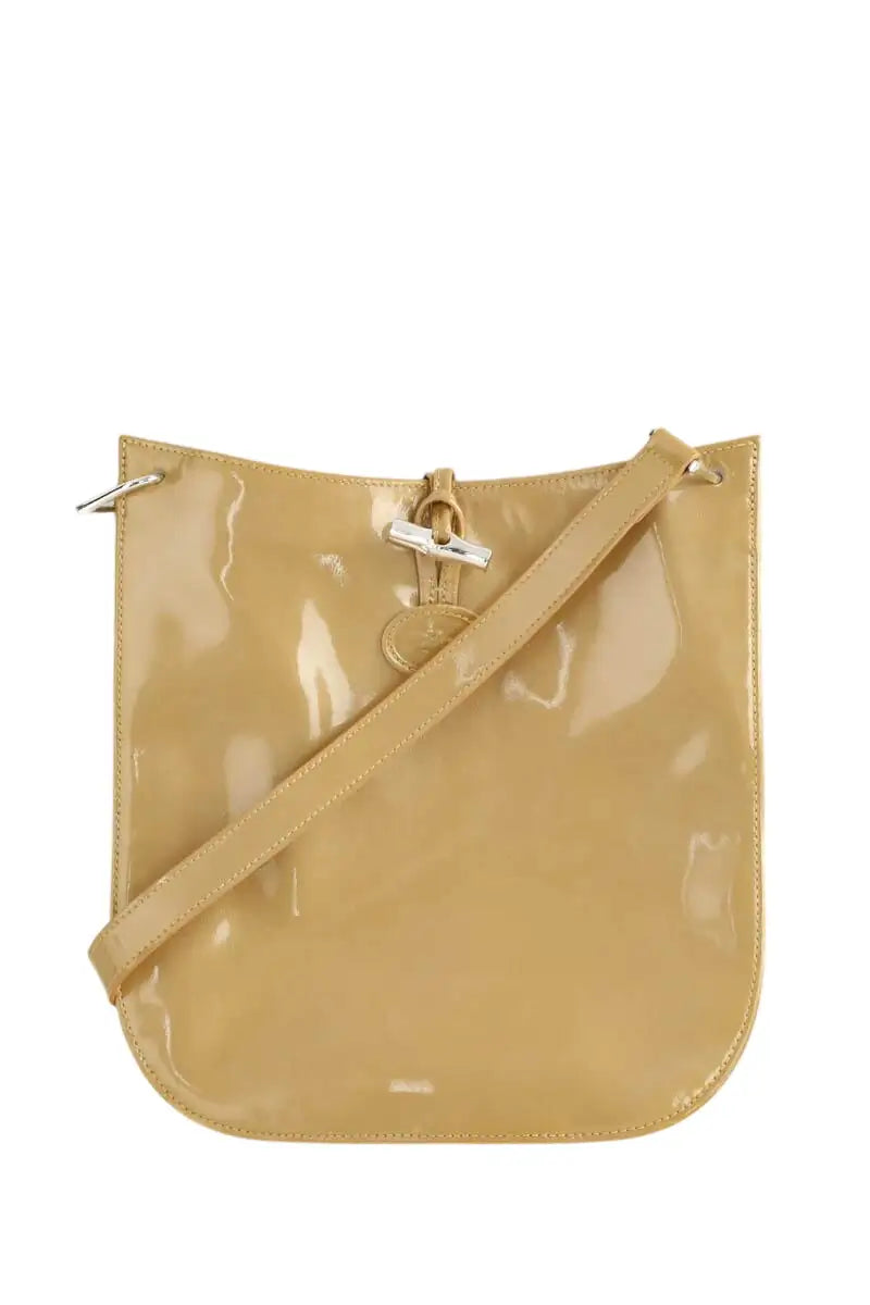 Sac porté épaule Longchamp Camel en Cuir verni - Seconde Main