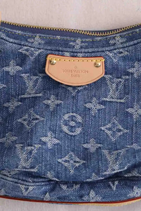 Sac porté épaule Louis Vuitton Croissant MM Bleu en Denim