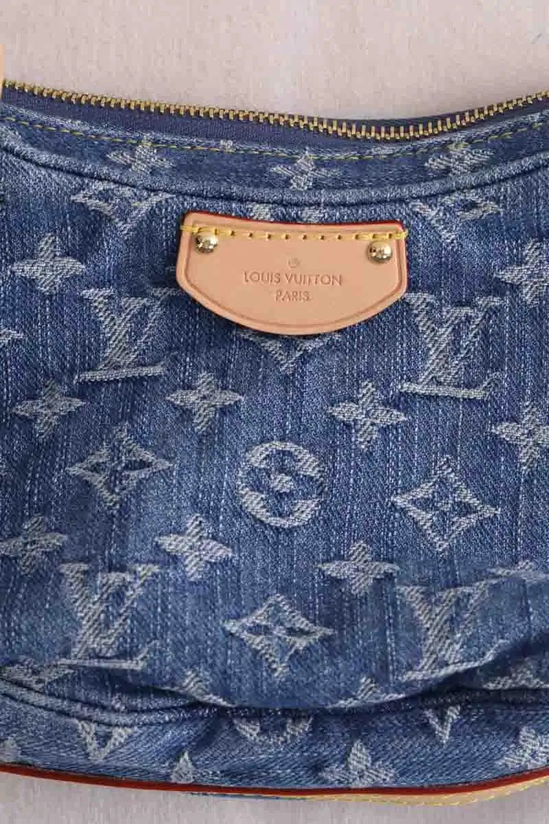 Sac porté épaule Louis Vuitton Croissant MM Bleu en Denim