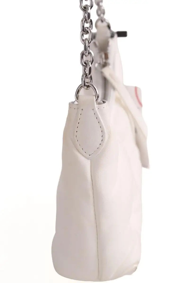 Sac porté épaule Maison Martin Margiela Glam Slam Hobo Small Blanc en Cuir