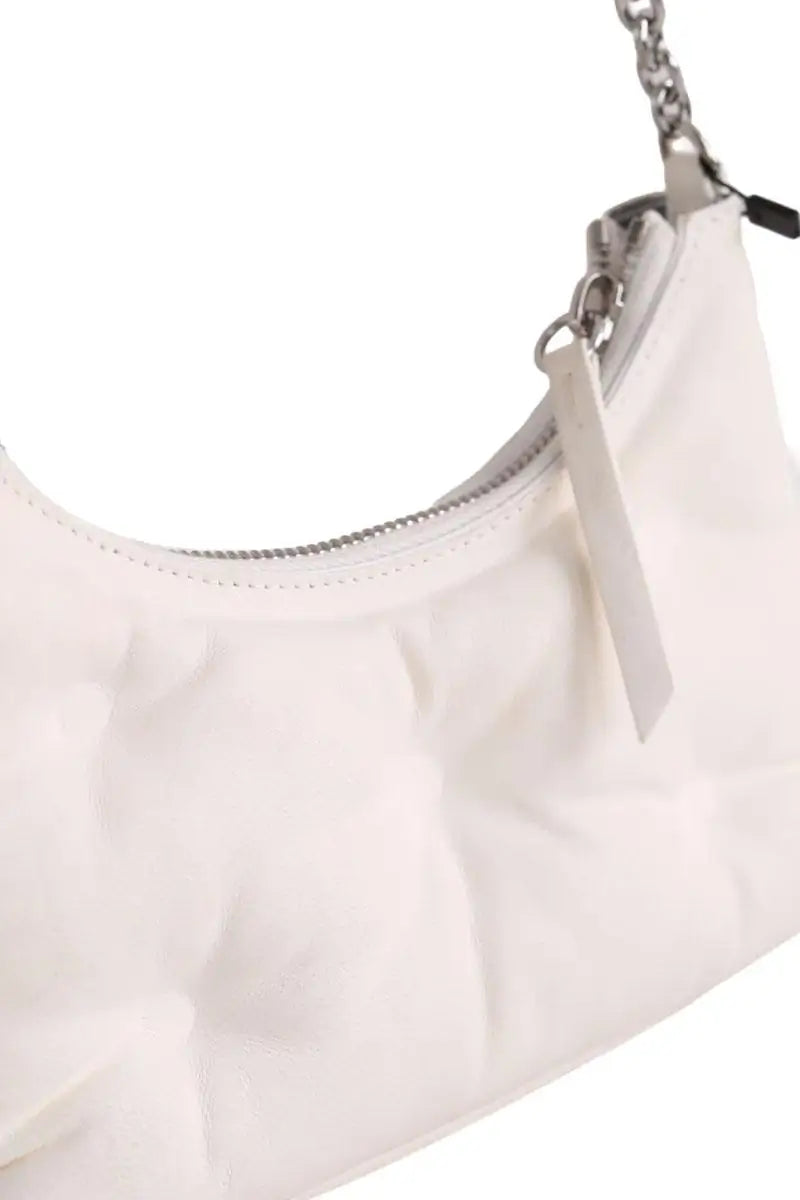 Sac porté épaule Maison Martin Margiela Glam Slam Hobo Small Blanc en Cuir