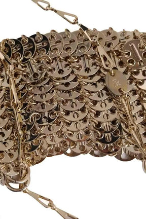 Sac porté épaule Paco Rabanne Nano 1969 Doré en Métal